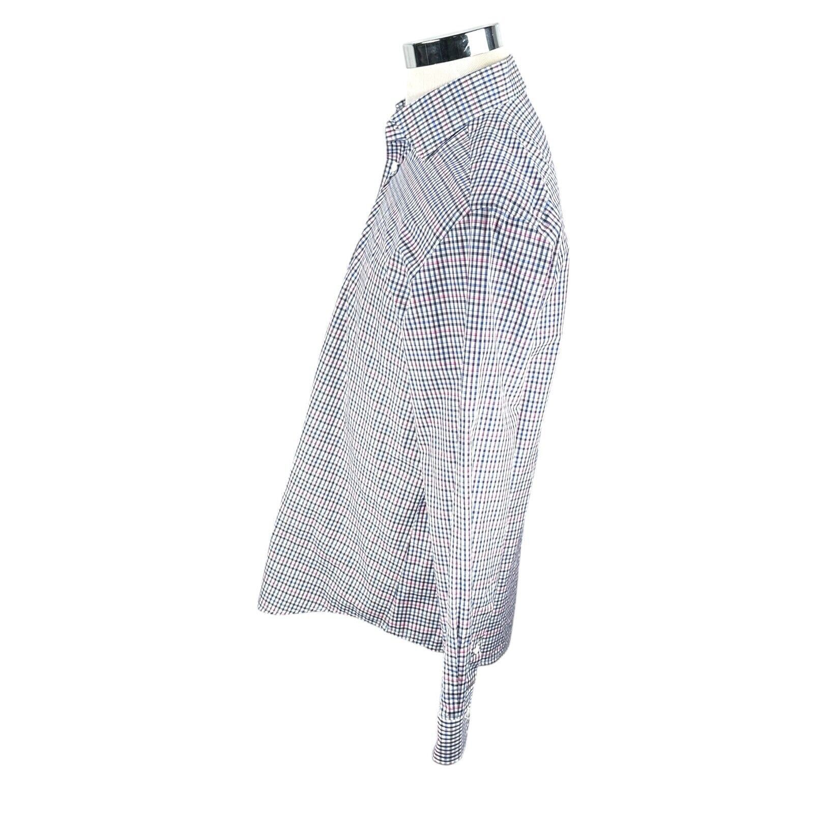 Luciano Barbera Luciano Barbera Shirt Mens Large Blue Pink Gingham Button-Up Size US L / EU 52-54 / 3 - 4 Thumbnail
