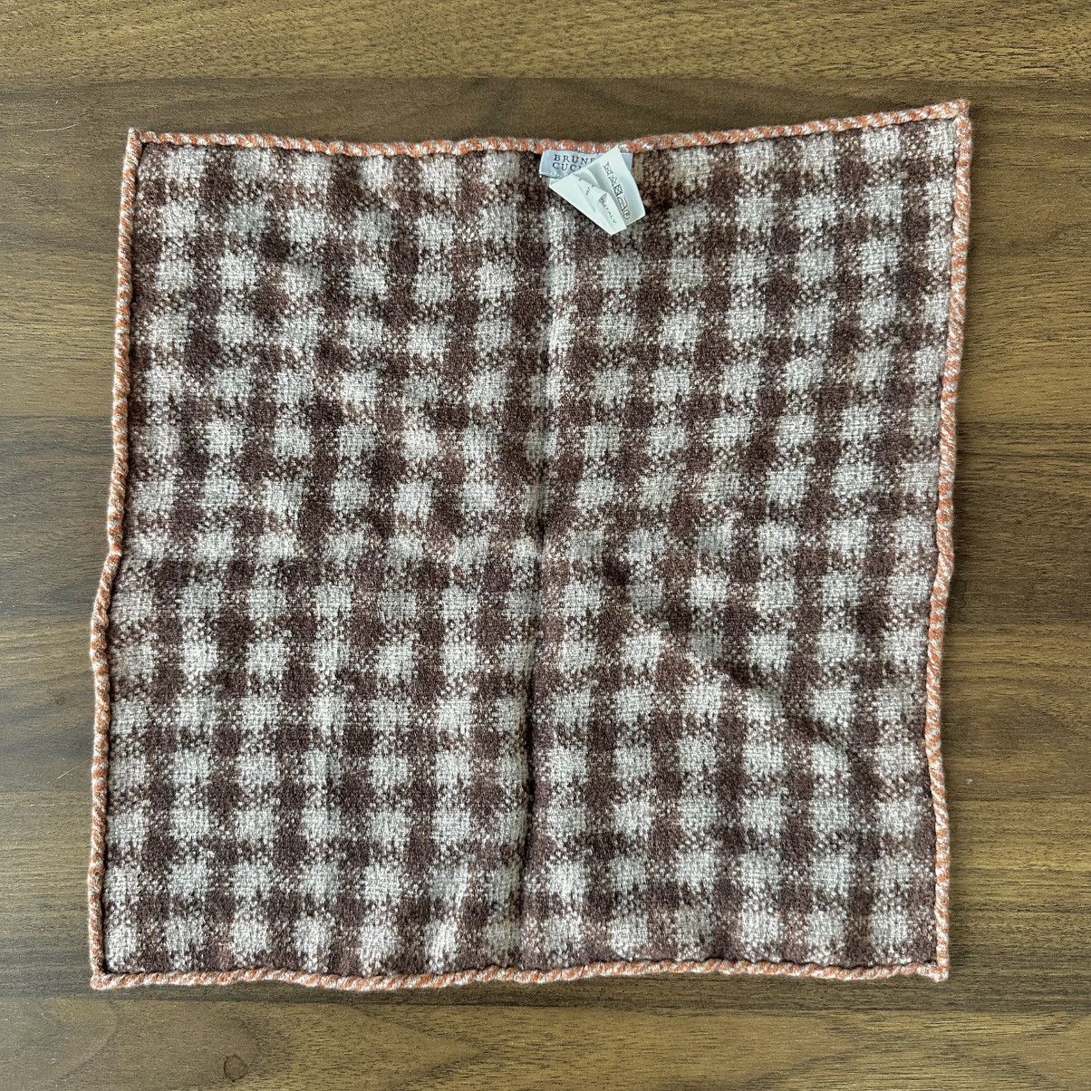 Brunello Cucinelli Silk/Wool Blend Pocket Square - Orange Size ONE SIZE - 3 Thumbnail
