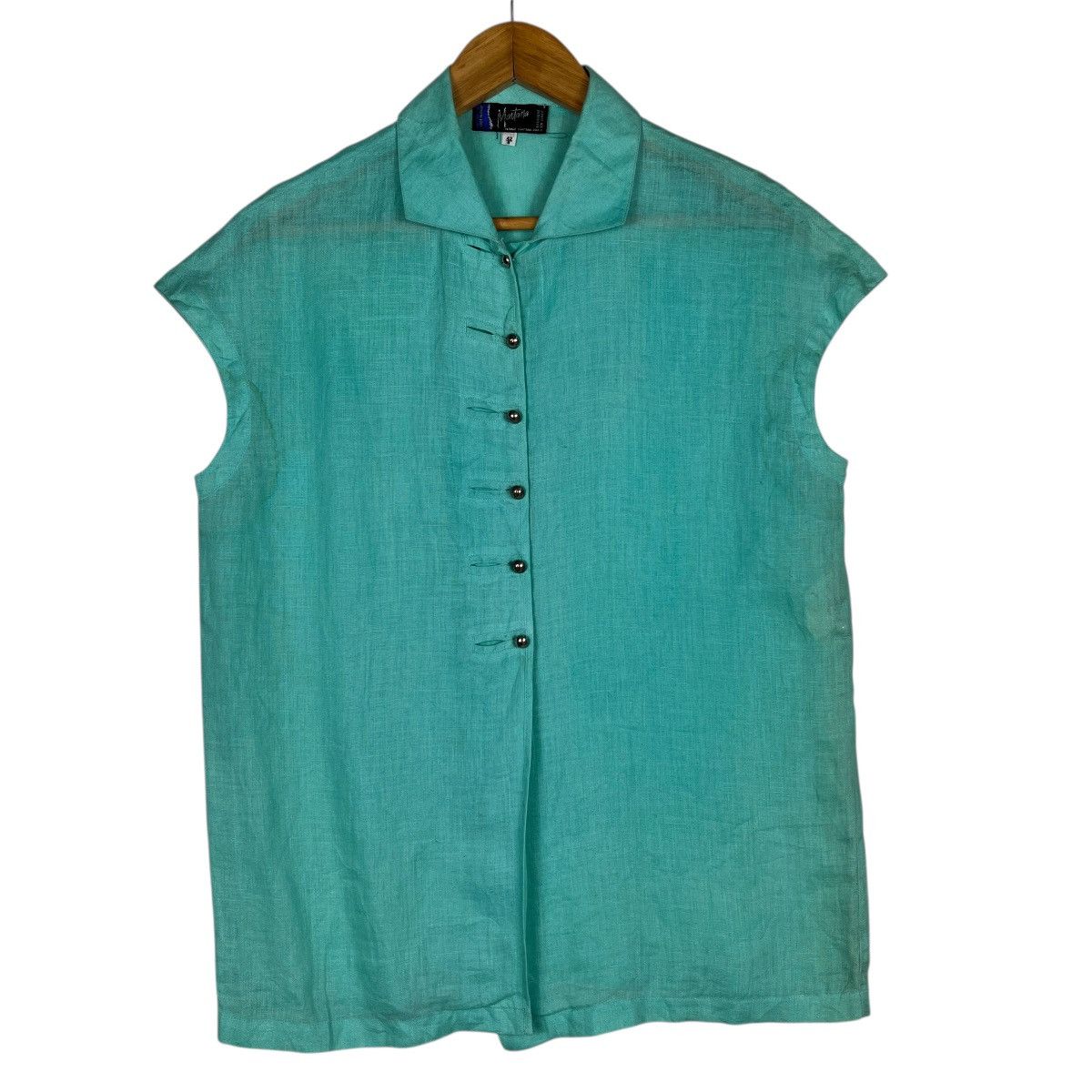 Claude Montana 🔥 Vintage Claude Montana Steel Button Up Linen shirt Size S / US 4 / IT 40 - 1 Thumbnail