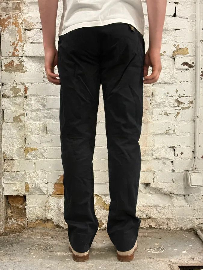 Versace 2000s Versace Black Biker Coton & Leather Pants Size US 30 / EU 46 - 4 Thumbnail
