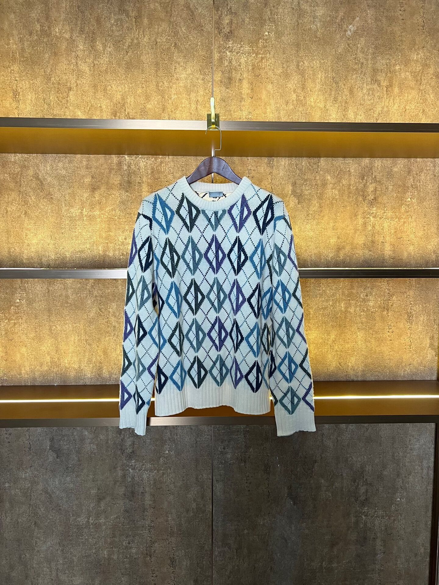 Dior Dior Diamond Pattern Wool Cashmere Knit Sweater Size US L / EU 52-54 / 3 - 1 Thumbnail