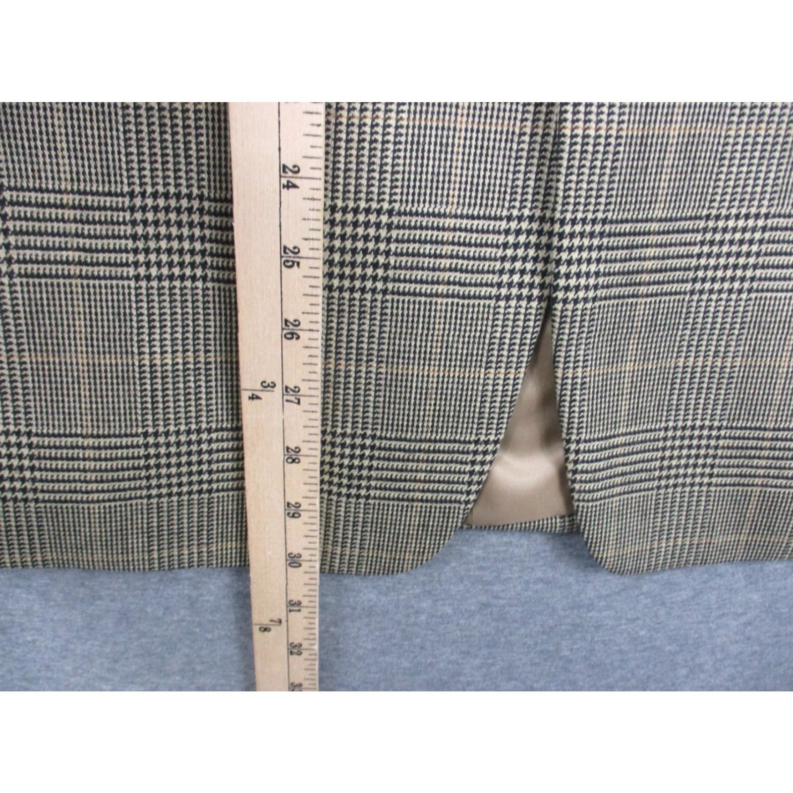 Ralph Lauren VINTAGE Lauren Ralph Lauren Blazer Mens 40 Wool Glen Plaid Houndstooth Jacket Classic Sport Coat Regular Brown Wool Blazer Mens 40 Lauren Ralph Lauren Size 40R - 7 Thumbnail