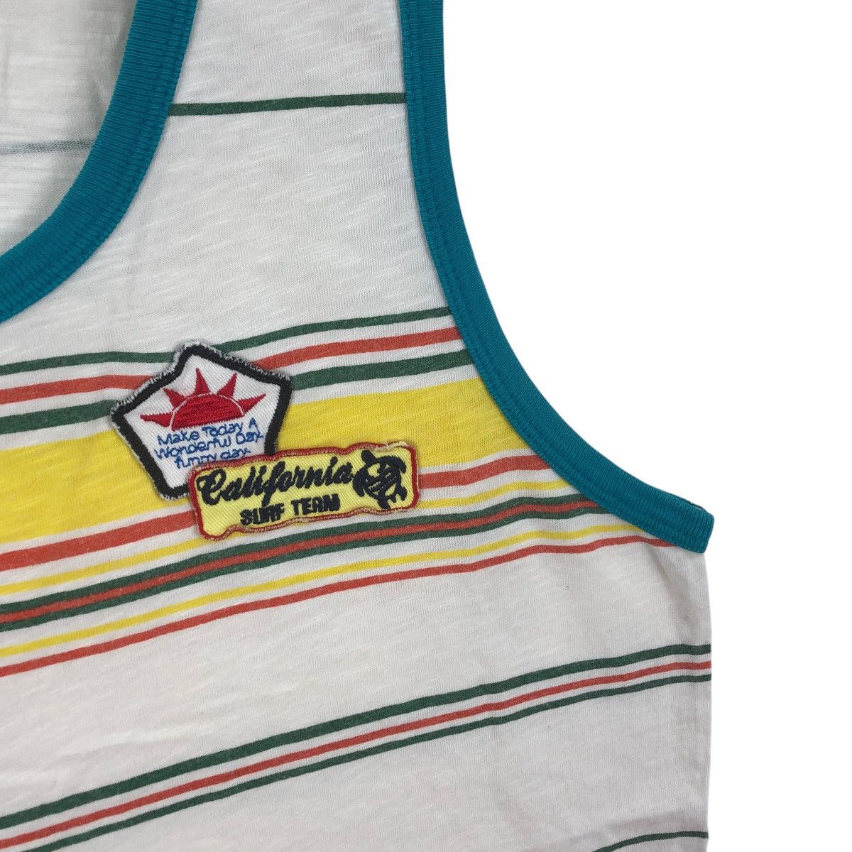 Vintage CRU DESIGNS CALIFORNIA Surf Team Striped Tank Top Tee Shirt Size US L / EU 52-54 / 3 - 3 Thumbnail