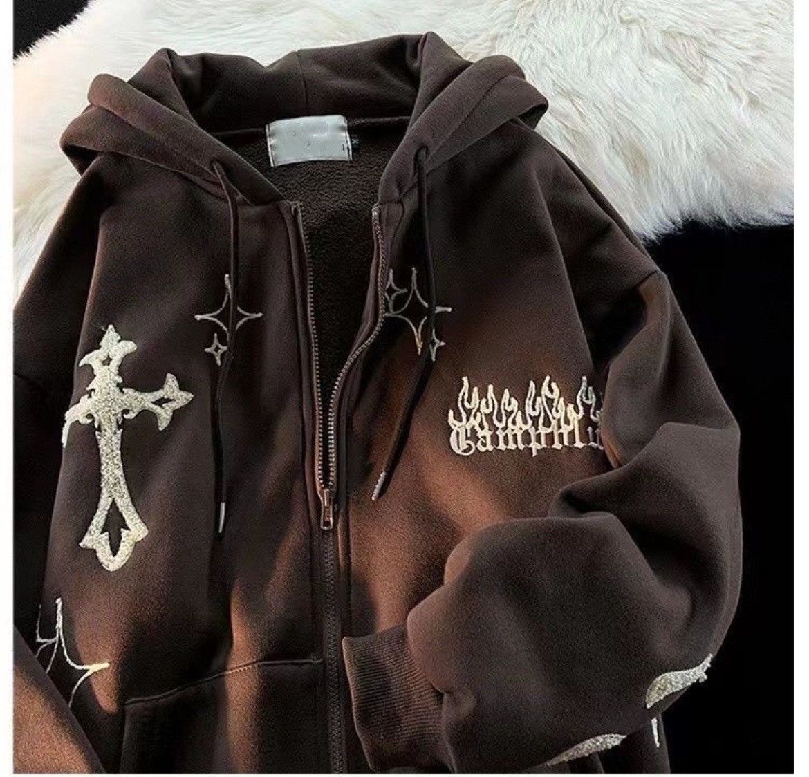 Cool Shirtz × Japanese Brand Gothic Embroidered Cardigan Hoodies Size US M / EU 48-50 / 2 - 5 Thumbnail