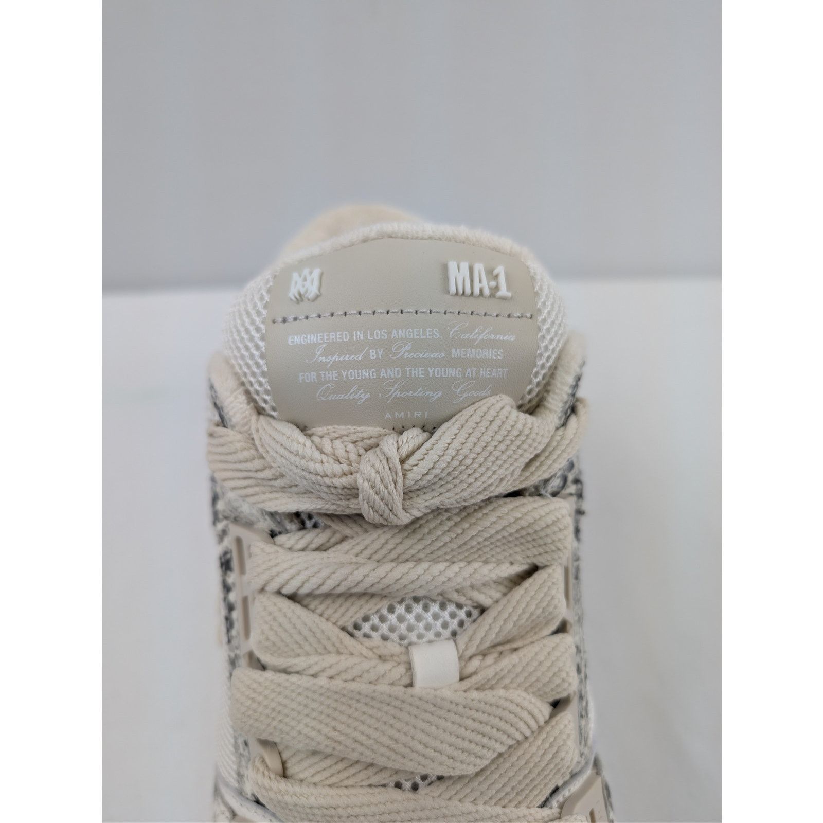 Amiri o1rshd1 Snake MA-1 Top Low Sneakers in Alabaster Size US 11 / EU 44 - 12 Thumbnail