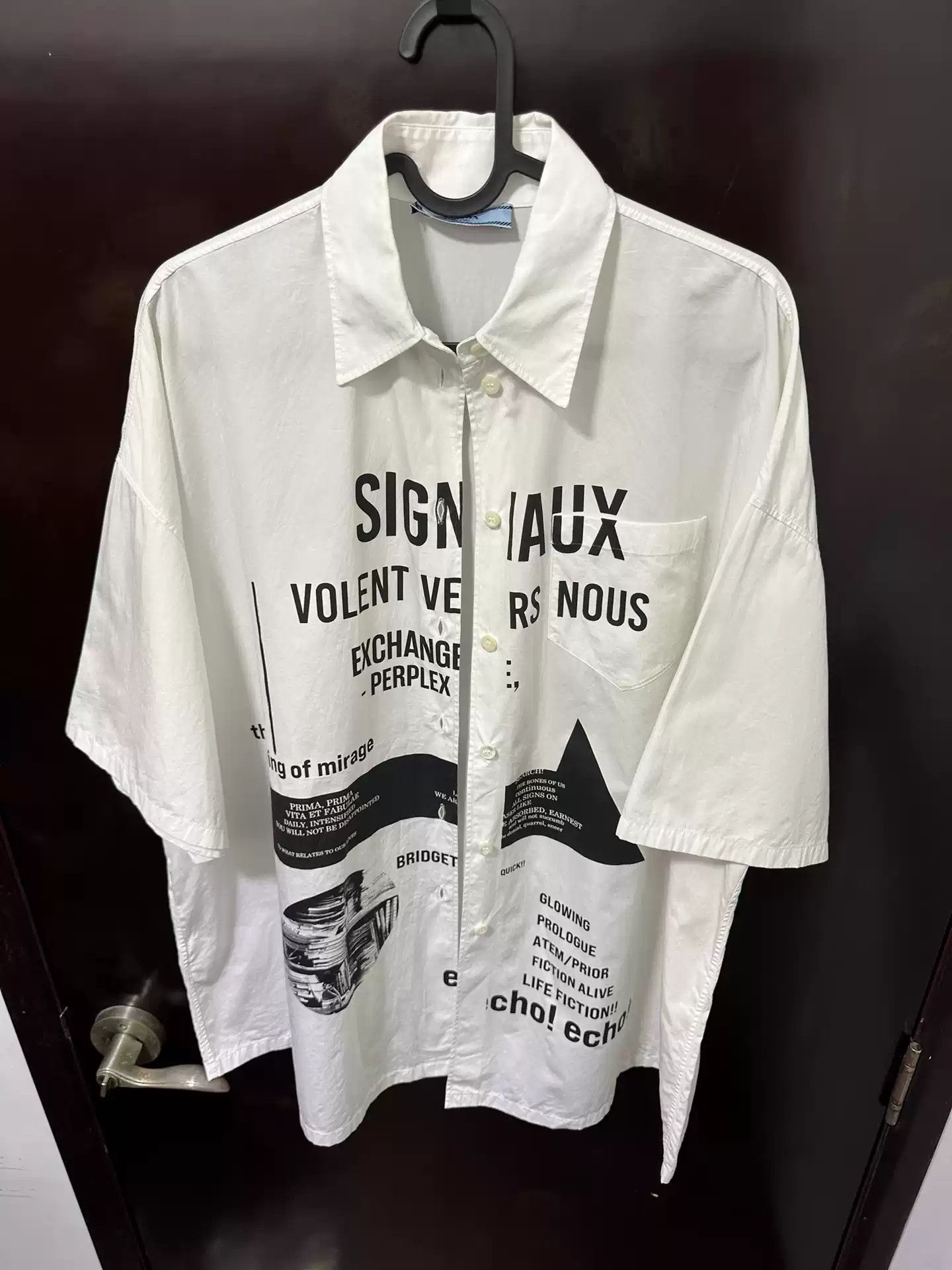 Prada Prada x Raf Simons slogan short silhouette shirt Size US M / EU 48-50 / 2 - 1 Thumbnail