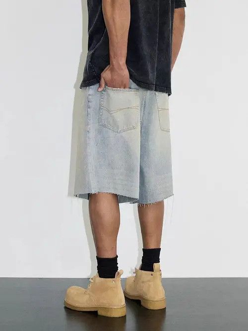 Japanese Brand Street washed hip hop skateboard denim shorts Size US 34 / EU 50 - 1 Thumbnail