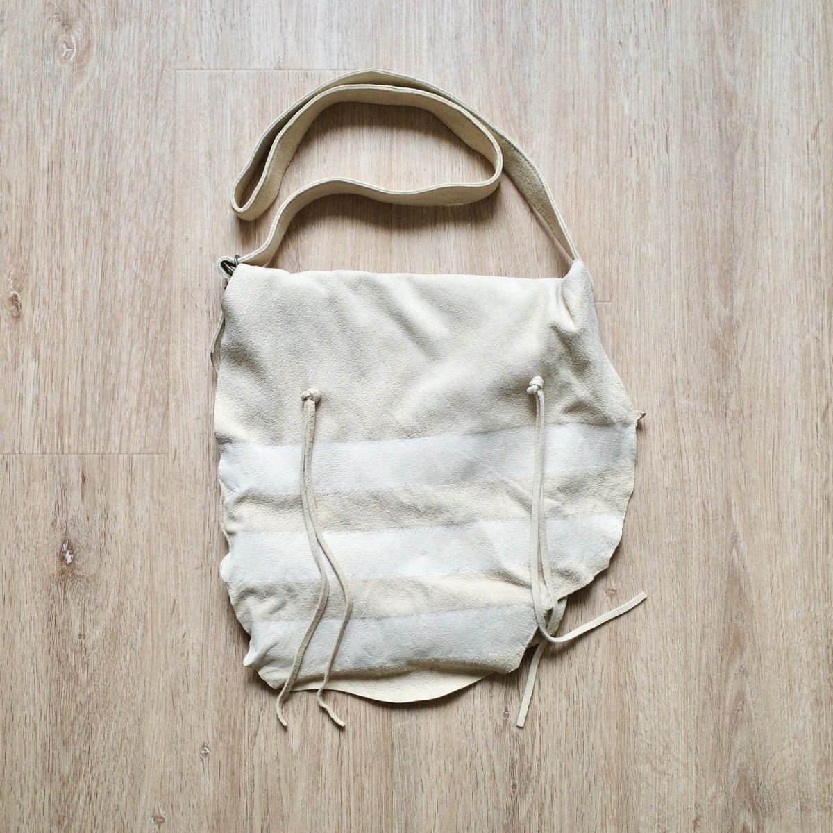 image of Visvim Ict Deerkskin Shoulder Bag in Beige, Men's