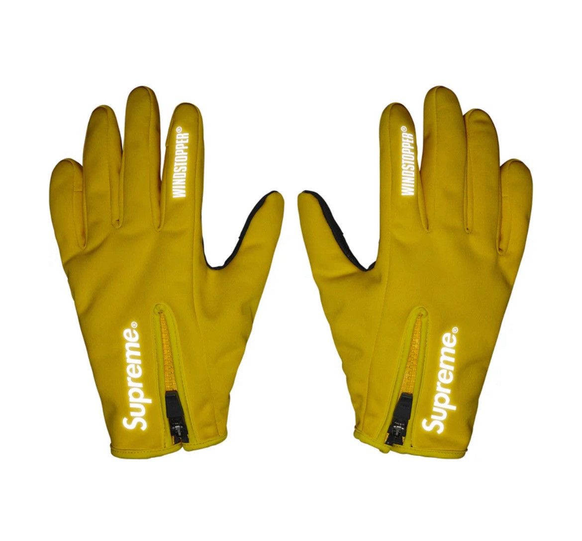 Supreme Supreme Windstopper Zip Gloves Large Yellow FW25 Size ONE SIZE - 2 Thumbnail