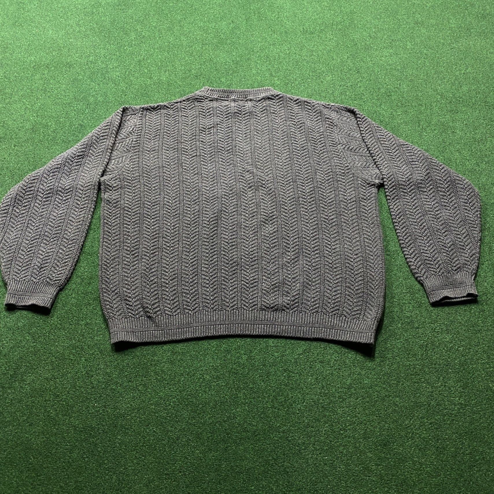 Bill Blass VINTAGE Bill Blass Sweatshirt Mens L Gray Cotton Knit Ribbed Crew Neck Graphic Print USA MADE Size US L / EU 52-54 / 3 - 3 Thumbnail