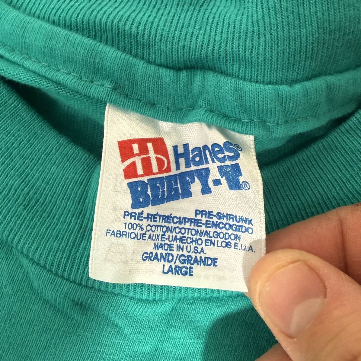 Hanes Vintage 90s Single Stitch Hanes Beefy-T USA Santa Fe T-Shirt Size US L / EU 52-54 / 3 - 4 Thumbnail