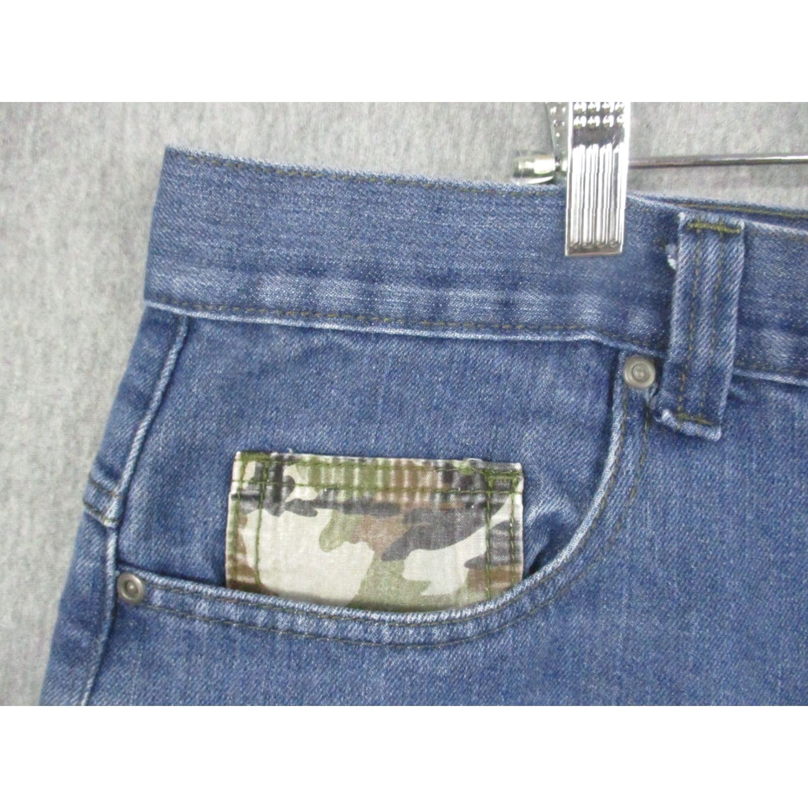 Vintage OT Revolution Jeans Shorts Denim 38 Wide Leg Camo Pockets Bermuda Bottoms 90s Mens Regular Blue Denim OT Revolution Size US 38 / EU 54 - 3 Thumbnail