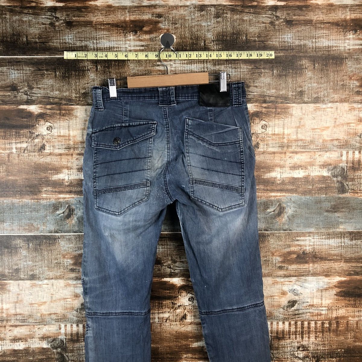 Japanese Brand Field Core Blue Distressed ripped Denim Pants #A2109 Size US 29 - 19 Thumbnail