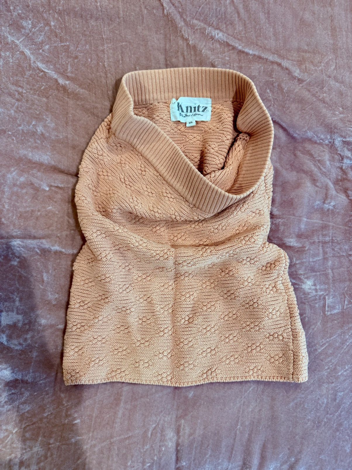 For Love & Lemons For Love and Lemons Camilla Knit Mini Skirt in Peach Size 25" / US 0 / IT 36 - 3 Thumbnail