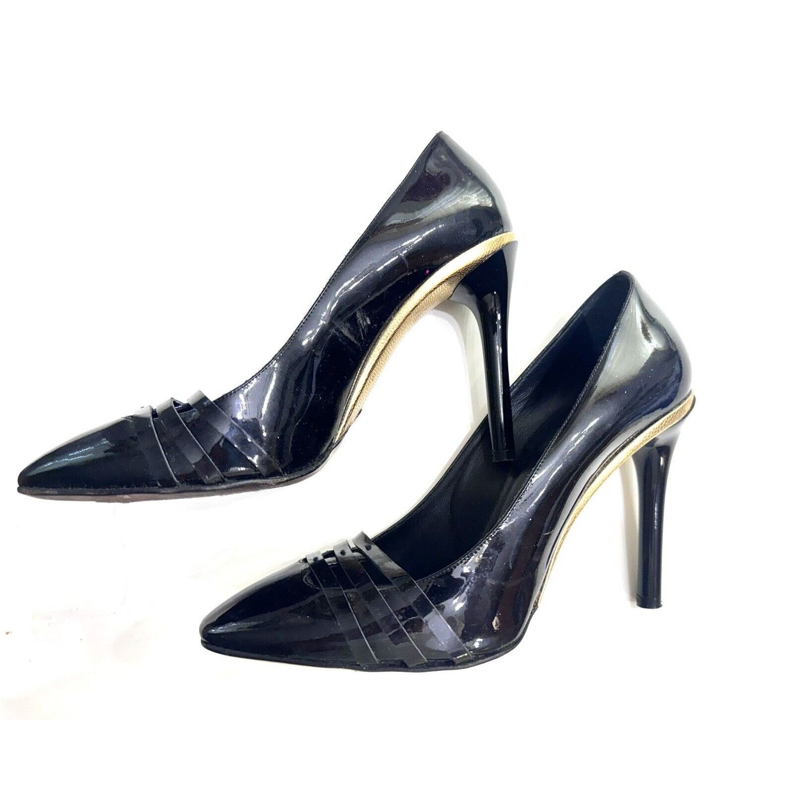 Oscar De La Renta OSCAR DE LA RENTA PATENT LEATHER PUMP SHOES BLACK 37 OR 6.50 Size US 6.5 / IT 36.5 - 5 Thumbnail