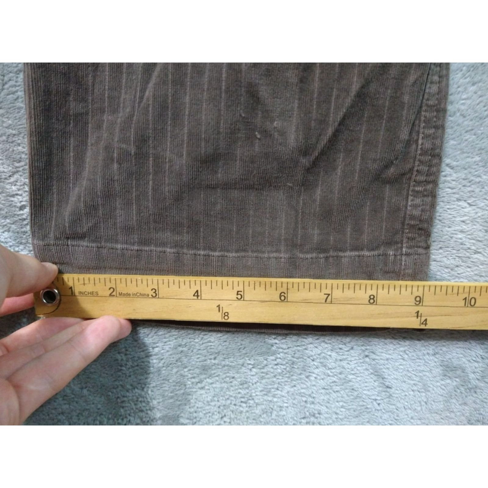 J. Jill J. Jill Women's Pants Size 10 Brown Striped Corduroy Mid Rise Flat Front Stretch Chino Casual Size 32" / US 10 / IT 46 - 6 Thumbnail