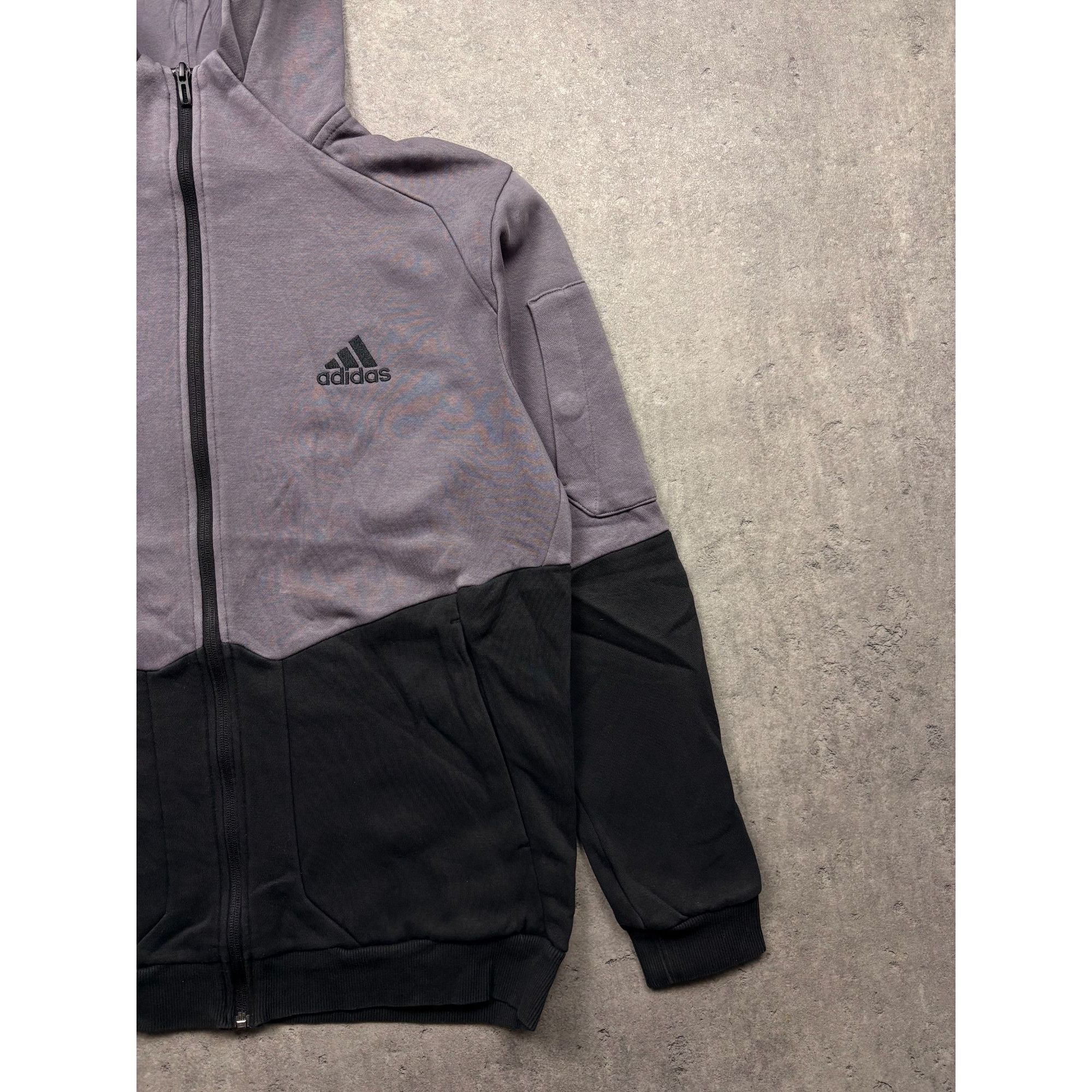 Adidas Adidas Essential Color-Block Full-Zip Hoodie - Charcoal & Bl Size US M / EU 48-50 / 2 - 3 Thumbnail