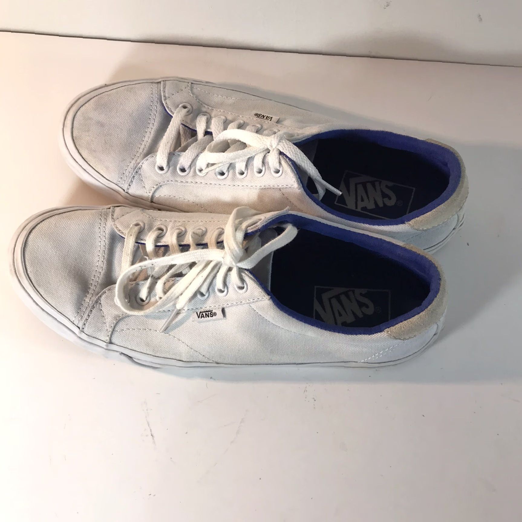 Vans VANS Off The Wall White Canvas Sneakers Women’s Size 9.5 – Lace Up Low Top Athletic Shoes for Casual Activewear Size US 9.5 / IT 39.5 - 3 Thumbnail