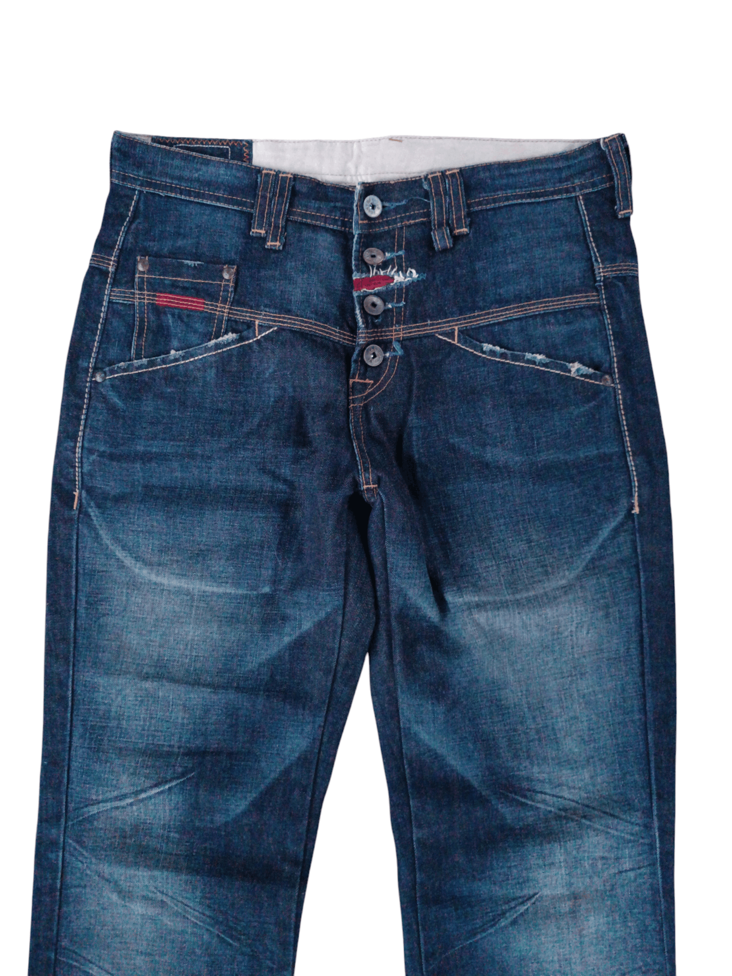 Marithe + Francois Girbaud × Vintage RARE 🔥 Marithe Francois Girbaud Whiskers Faded Denim Size US 32 / EU 48 - 5 Thumbnail