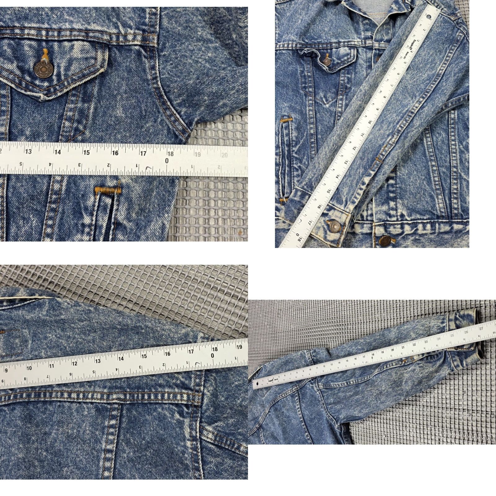 Levi's VINTAGE Levi’s Trucker Jacket Denim Stonewash 57508 80s 90s Mens Small Blue Distressed Logo Pockets Short Jean Jacket Size US 29 - 10 Thumbnail
