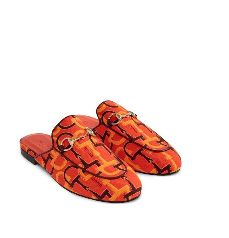 Gucci NIB Gucci Princetown orange leather horsebit mules IT 38 Size US 8 / IT 38 - 3 Thumbnail