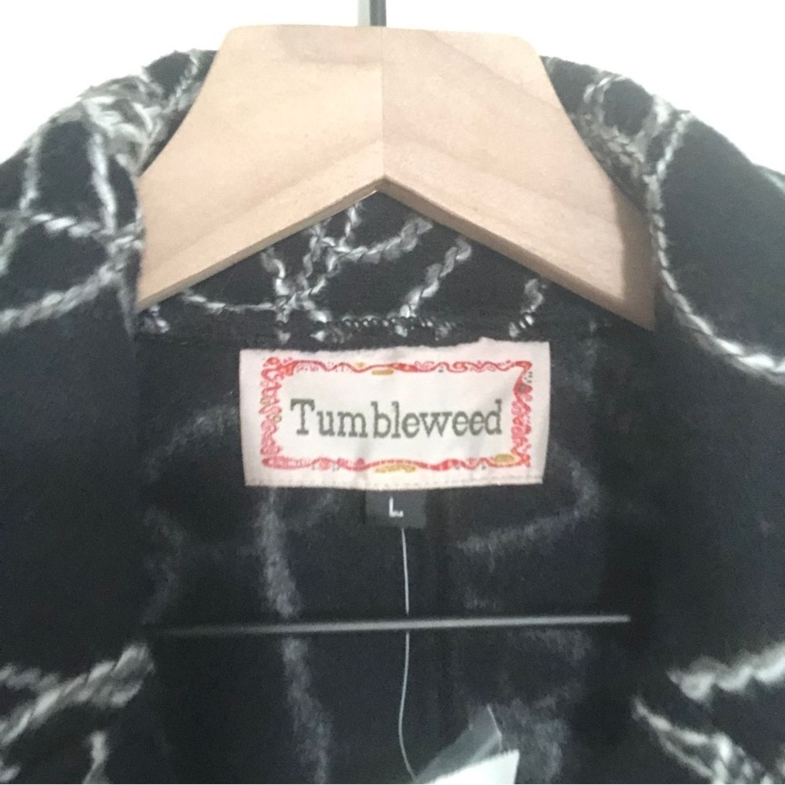 Other Tumbleweed Western Wool Soutache Black White Vest Jacket Size L / US 10 / IT 46 - 4 Thumbnail