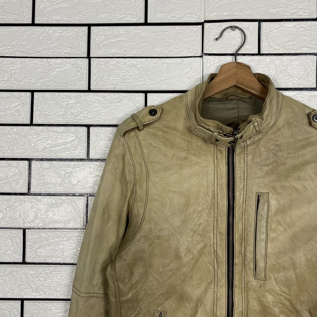 Japanese Brand 📌Vintage Cafe Racer Leather Jacket GGPX Issey Miyake Size US M / EU 48-50 / 2 - 8 Thumbnail