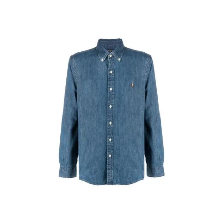 Polo Ralph Lauren Polo Ralph Lauren Logo Denim Long-Sleeve Shirt Size US XL / EU 56 / 4 - 1 Thumbnail