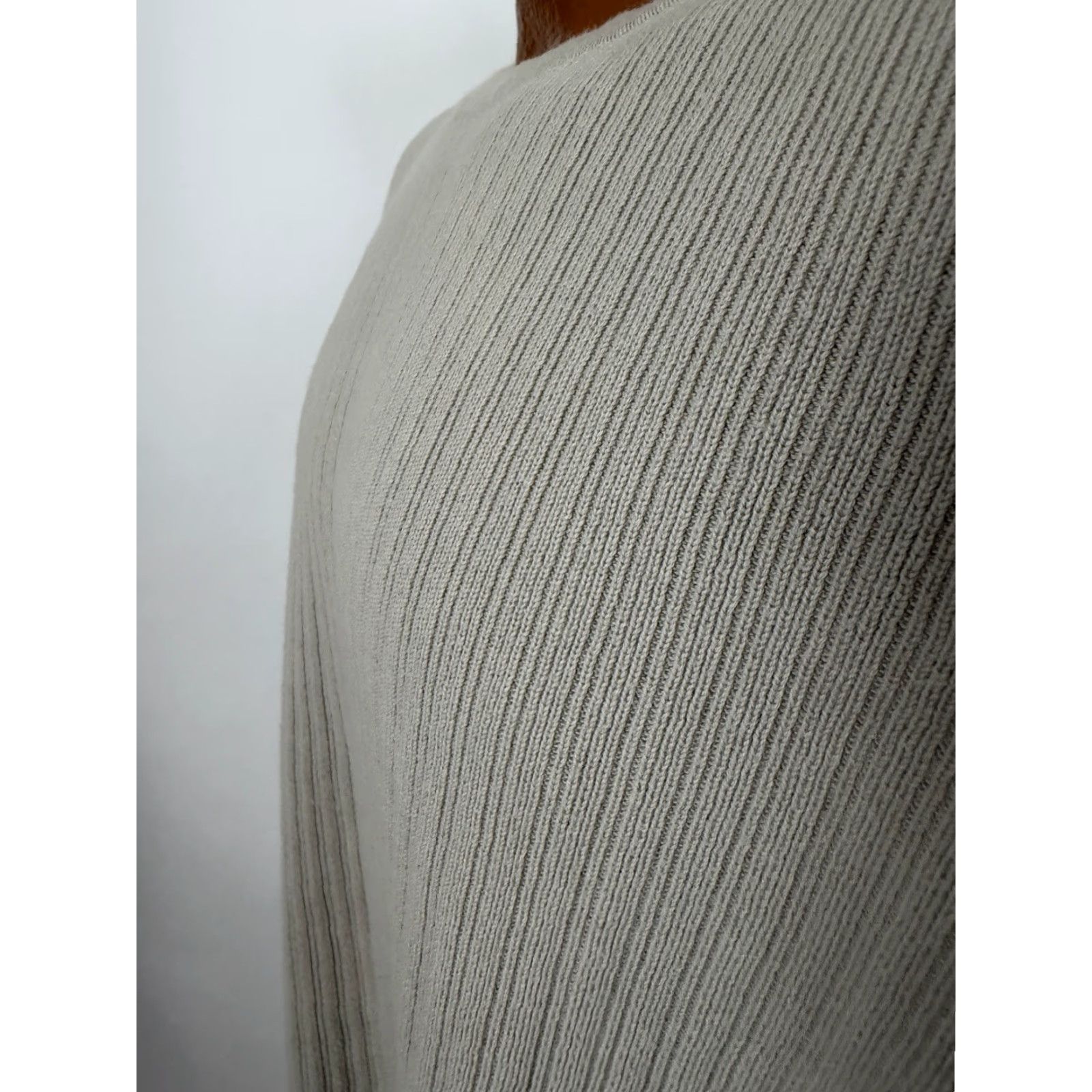 Banana Republic Banana Republic Ribbed Shirt Men XL Beige Cotton Vintage Y2K 90s Preppy Heavyweight Knit Crew Neck T-Shirt - Regular Fit Size US XL / EU 56 / 4 - 5 Thumbnail