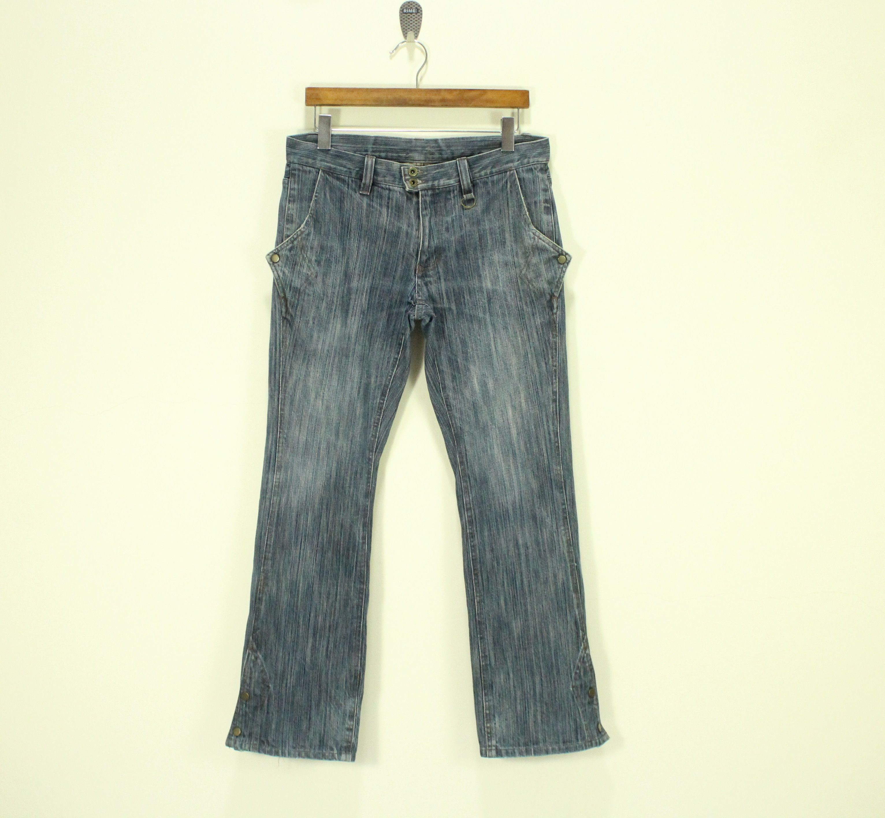 Japanese Brand Open Leg Button NICOLE CLUB FOR MEN Denim Pocket Button Size US 32 / EU 48 - 4 Thumbnail
