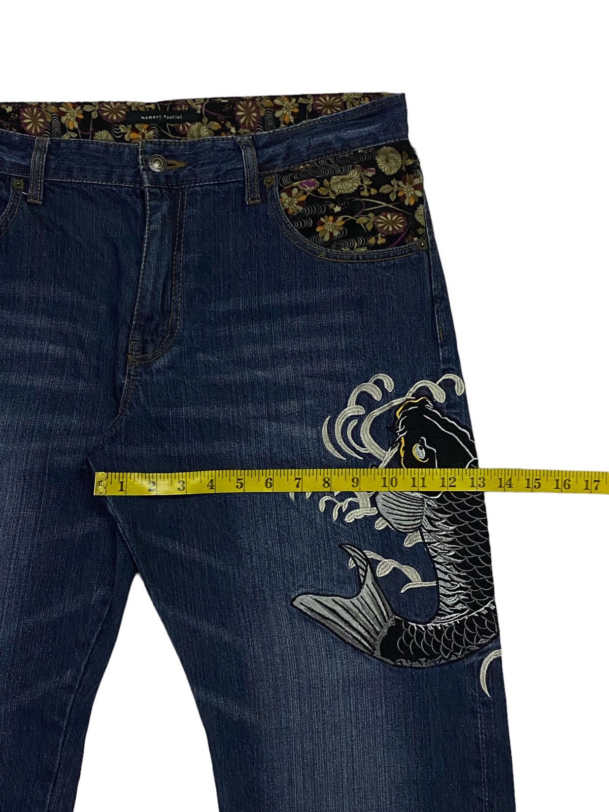 Japanese Brand Japanese Brand Memory Special Koi Fish Embroidery Jeans Size US 34 / EU 50 - 8 Thumbnail