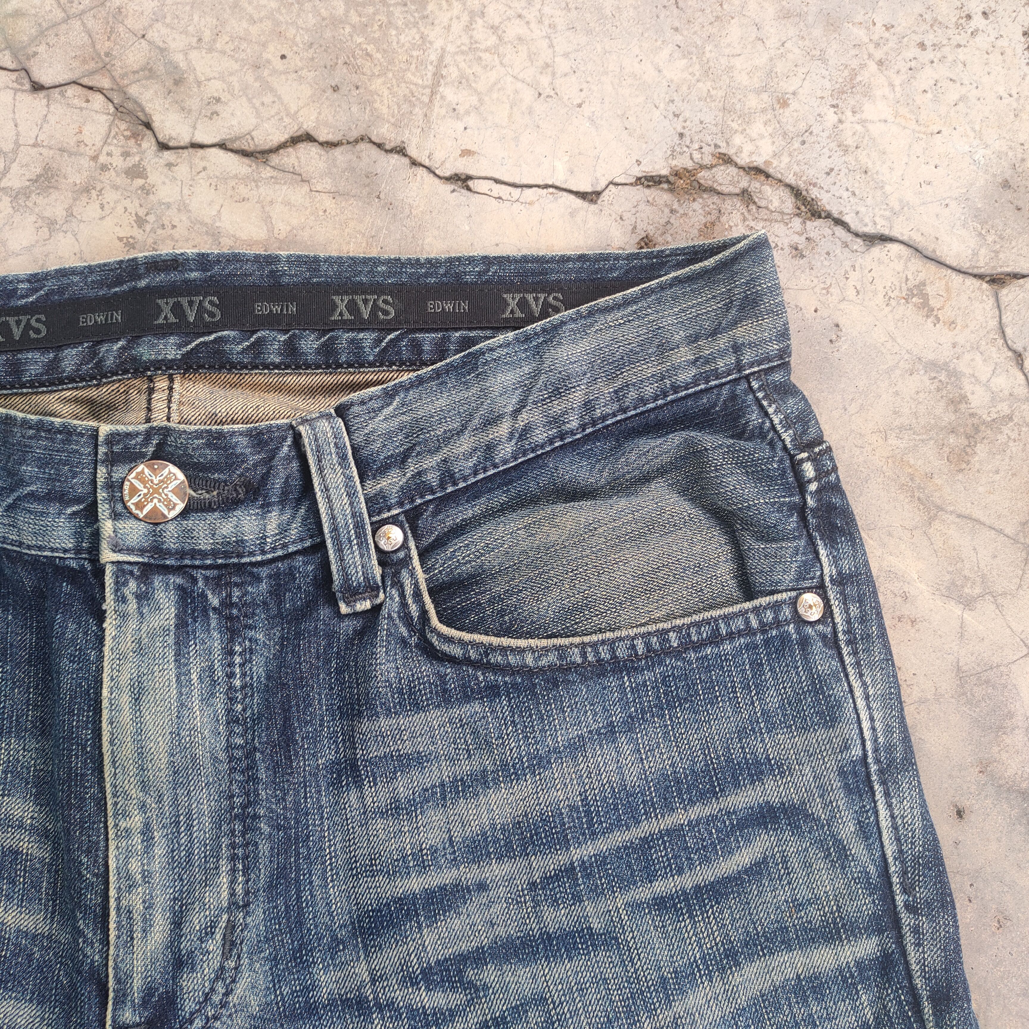 Edwin × Jean × Vintage VINTAGE EDWIN FLARE RIPPED FADED JEANS DENIM PANTS Size US 34 / EU 50 - 7 Thumbnail