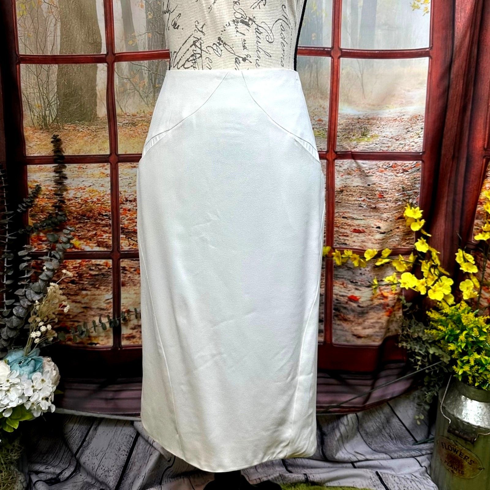 Zac Posen Zac Posen Midi Skirt Vanilla size 10 Size L / US 10 / IT 46 - 2 Thumbnail