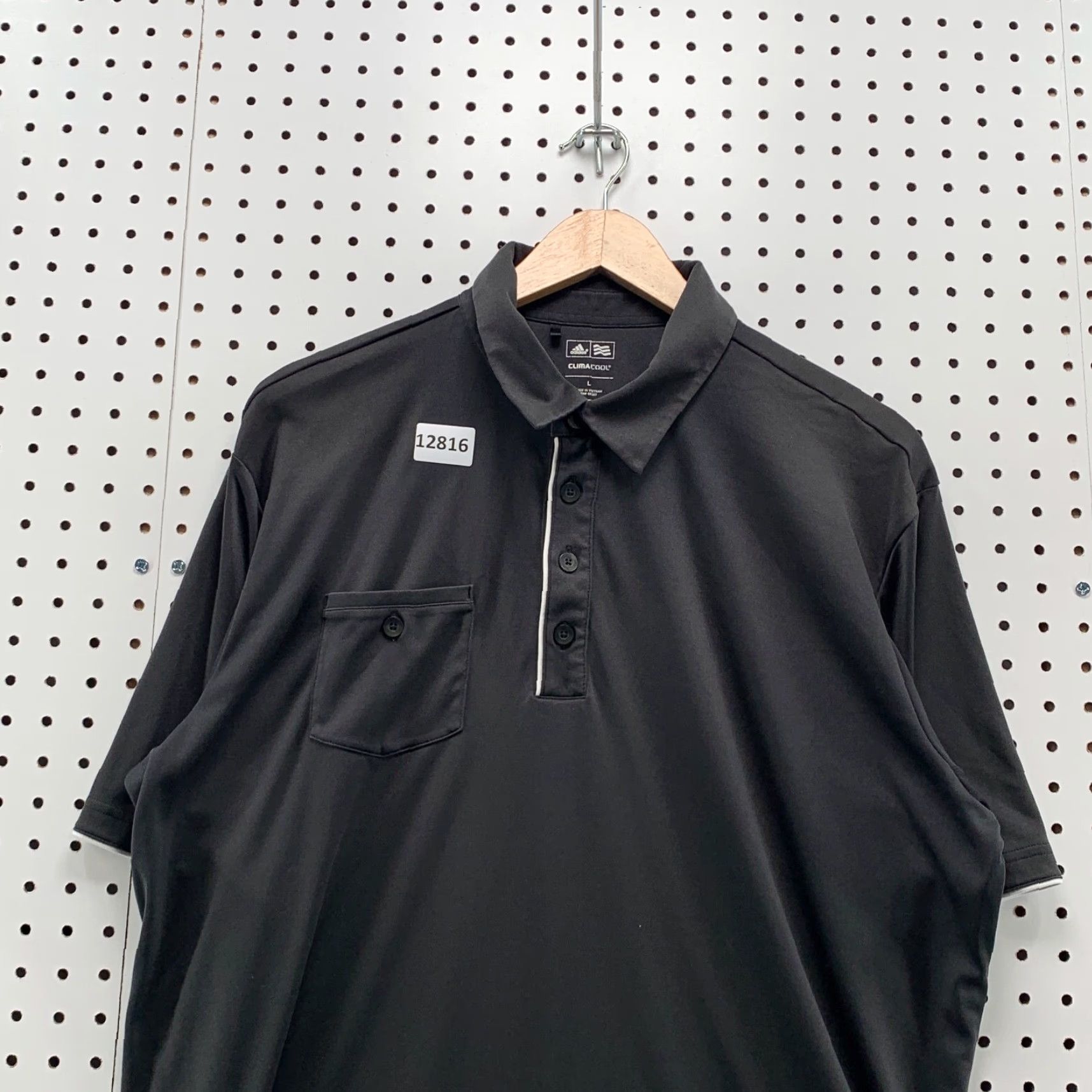 Adidas Adidas Golf Shirt Polo Climacool Mens Large Black Pocket Button Short Sleeve Size US L / EU 52-54 / 3 - 2 Thumbnail