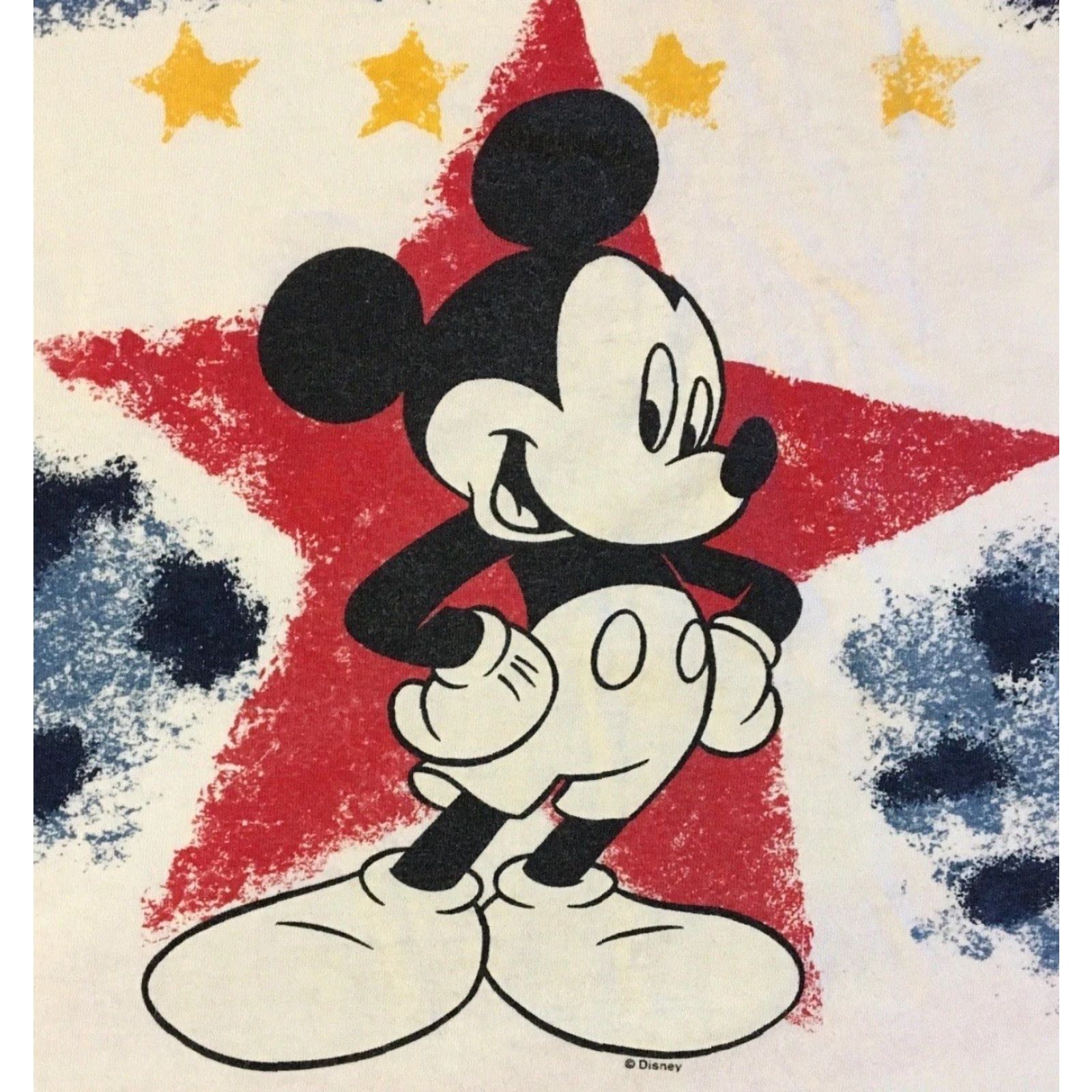 Disney VINTAGE Disney Mickey Mouse Flag AOP Faded Boxy Sleeping Shirt - Unisex Adults - One Size - White - 90s Grunge Cartoon TV Theme Size US M / EU 48-50 / 2 - 3 Thumbnail
