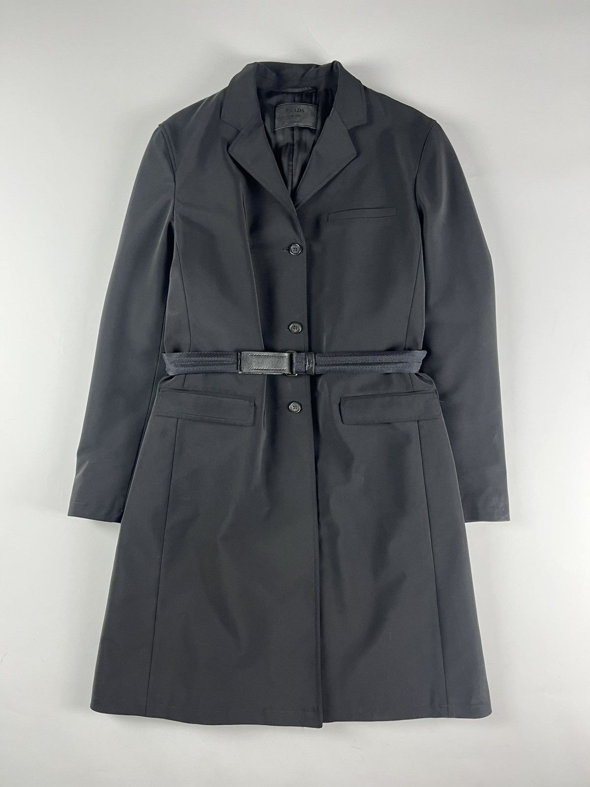 Prada Prada Belted Linen Formal Overcoat FW 1999 Size S / US 4 / IT 40 - 1 Thumbnail