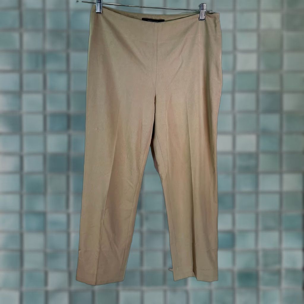Vintage Evelyn &Arthur Flair Wide Leg High Rise Stretch Tan Pants Women's Size 8 Size 30" / US 8 / IT 44 - 1 Thumbnail