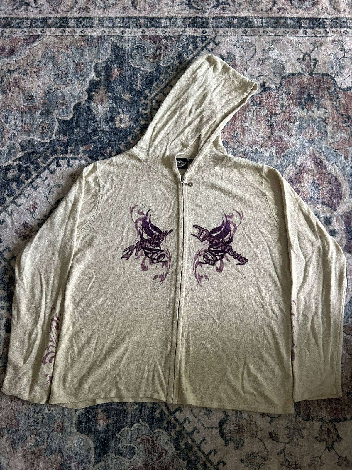 Harley Davidson Vintage Cream and purple hoodie Size M / US 6-8 / IT 42-44 - 1 Thumbnail