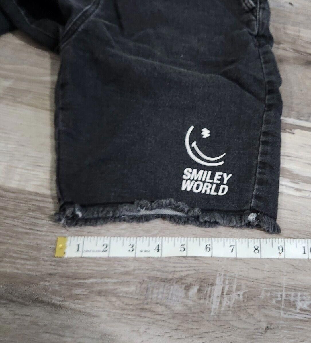 Designer Smiley World Shorts Sz 16 Black Drawstring Waist Y2k Size US 26 / EU 42 - 8 Thumbnail