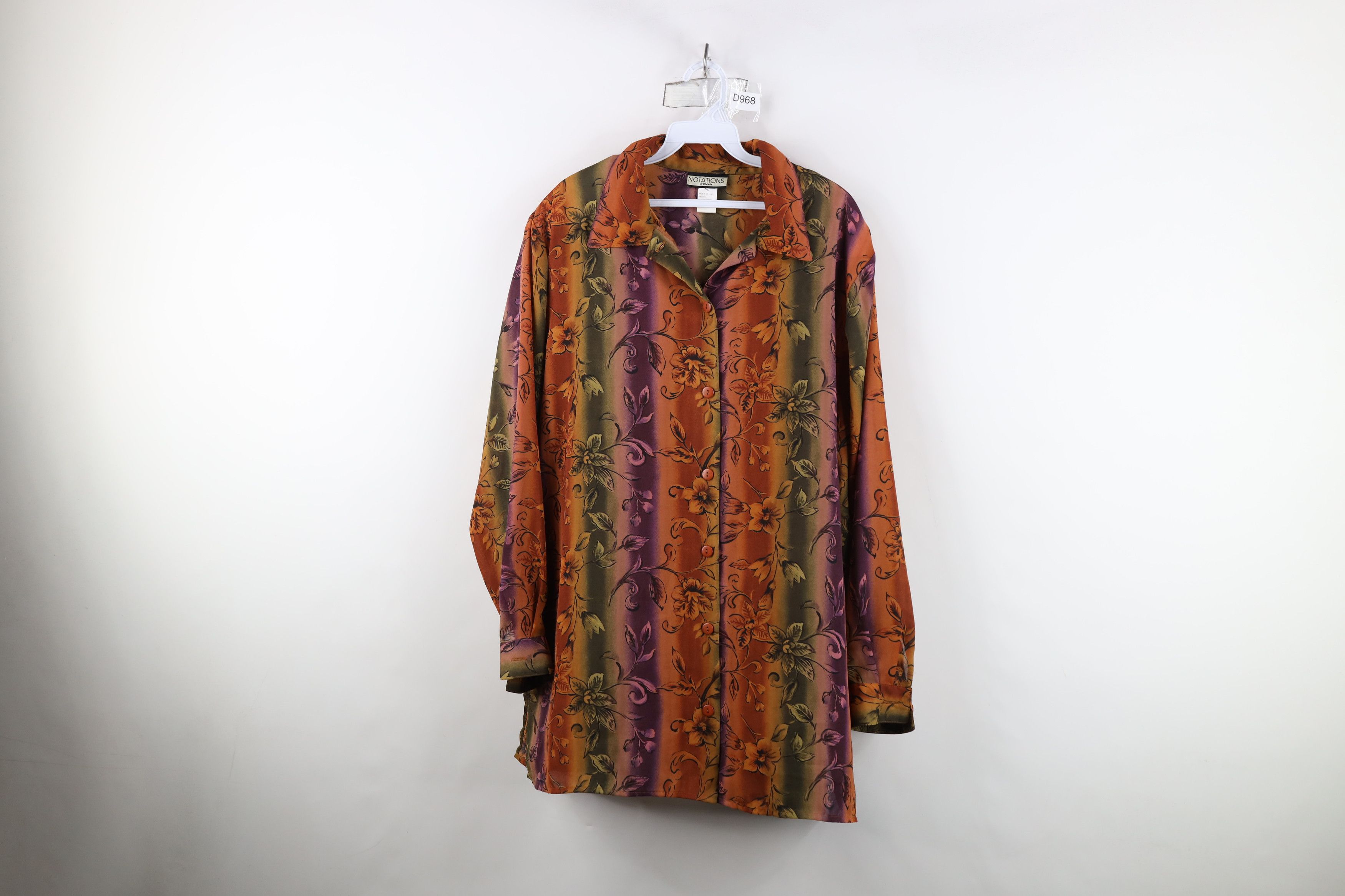 Vintage Vintage 90s Streetwear Flower Knit Collared Button Shirt Size XL / US 12-14 / IT 48-50 - 1 Thumbnail