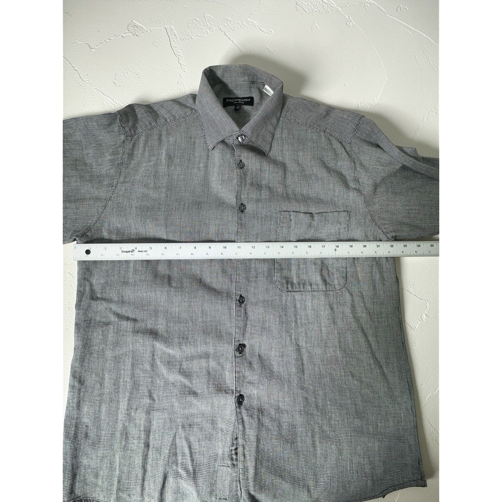 Yves Saint Laurent Yves Saint Laurent Dress Shirt Mens Large Black Button Down Size US L / EU 52-54 / 3 - 2 Thumbnail