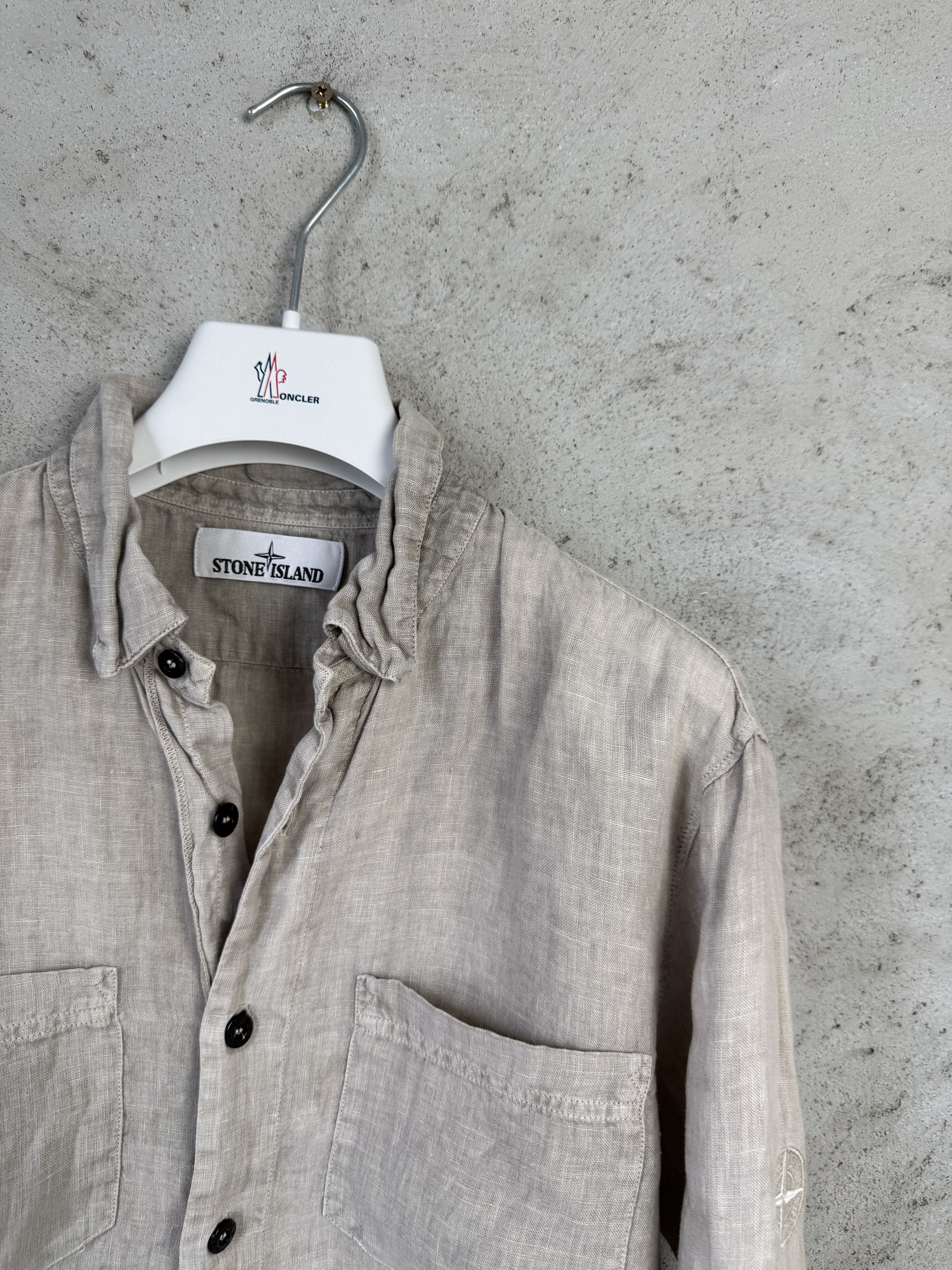 Stone Island Stone Island linen small logo shirt button ups casual Size US S / EU 44-46 / 1 - 2 Thumbnail