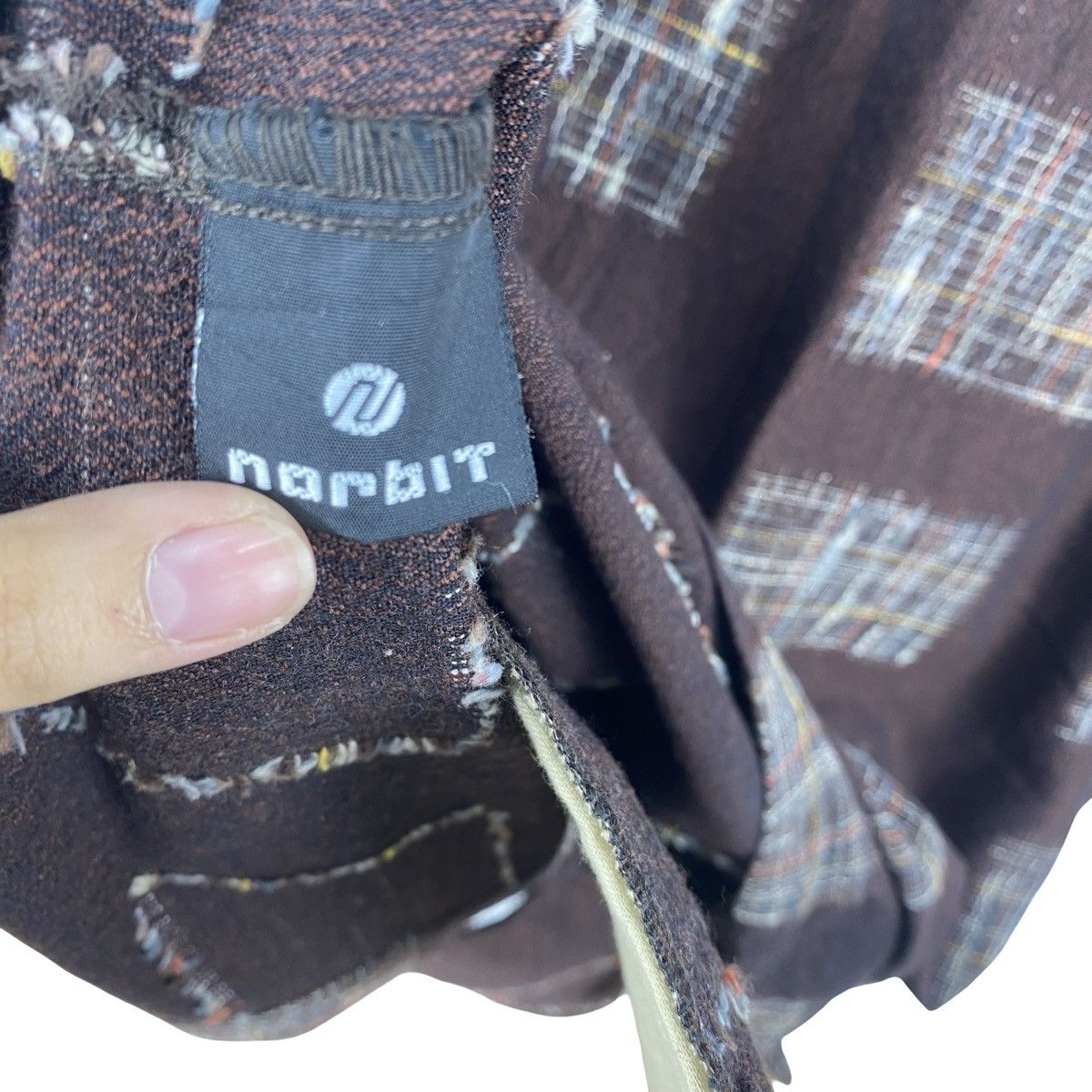 Norbit Vintage NORBIT Textured Plaid Patchwork Button Up Shirt Size US M / EU 48-50 / 2 - 11 Thumbnail
