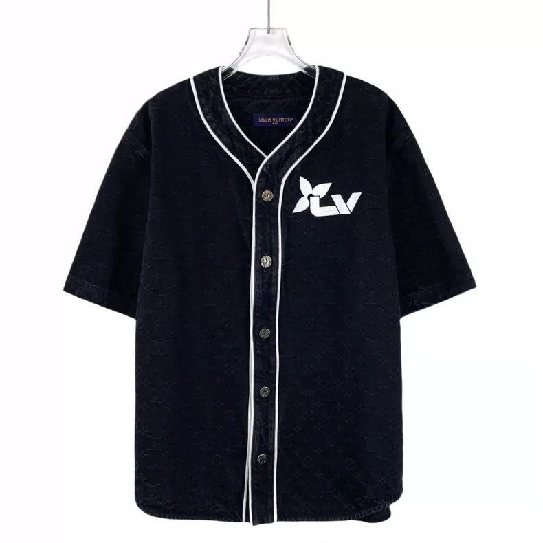 Louis Vuitton Louis Vuitton Cotton short-sleeved shirt with black logo e Size US L / EU 52-54 / 3 - 1 Thumbnail