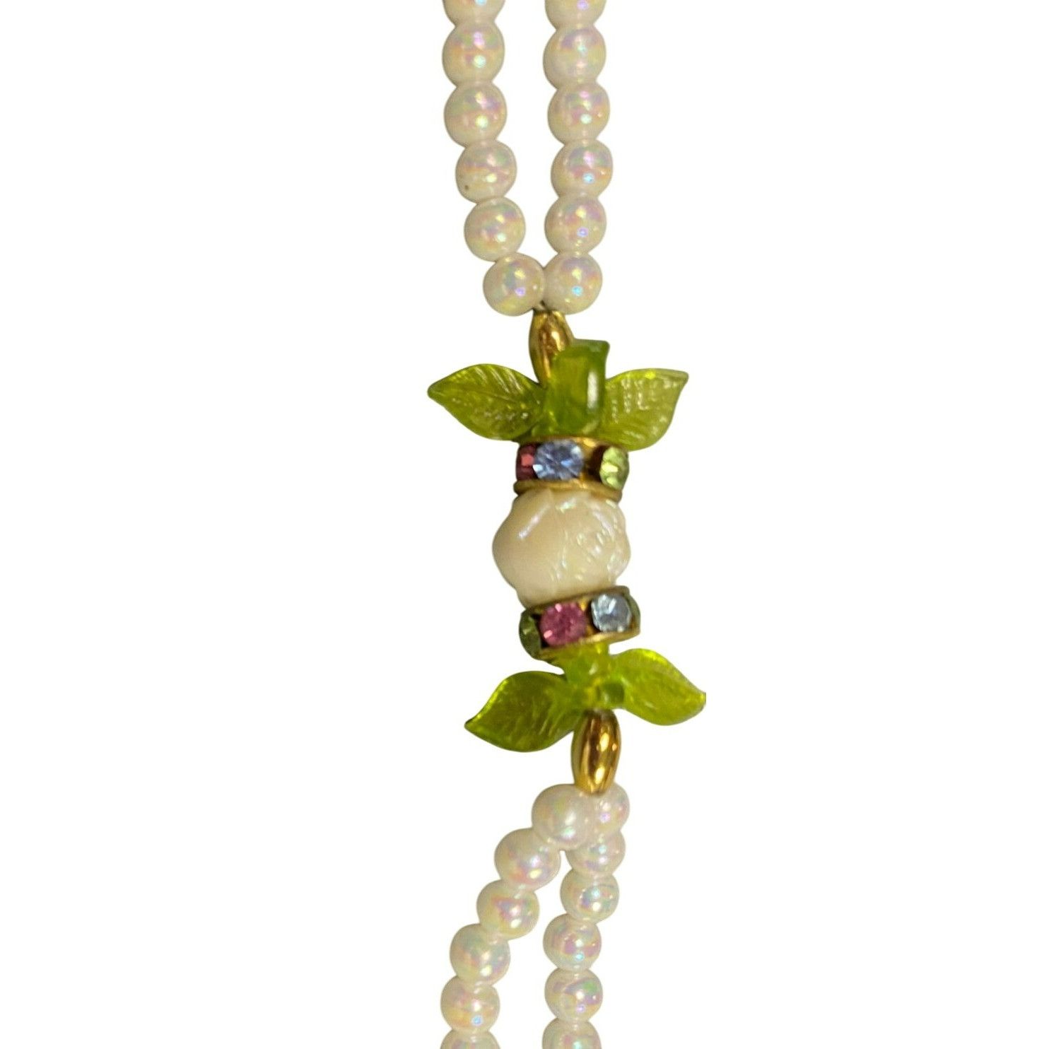 Other Vintage Handmade Faux Pearl and Beaded Flower Necklace & Cli Size ONE SIZE - 3 Thumbnail