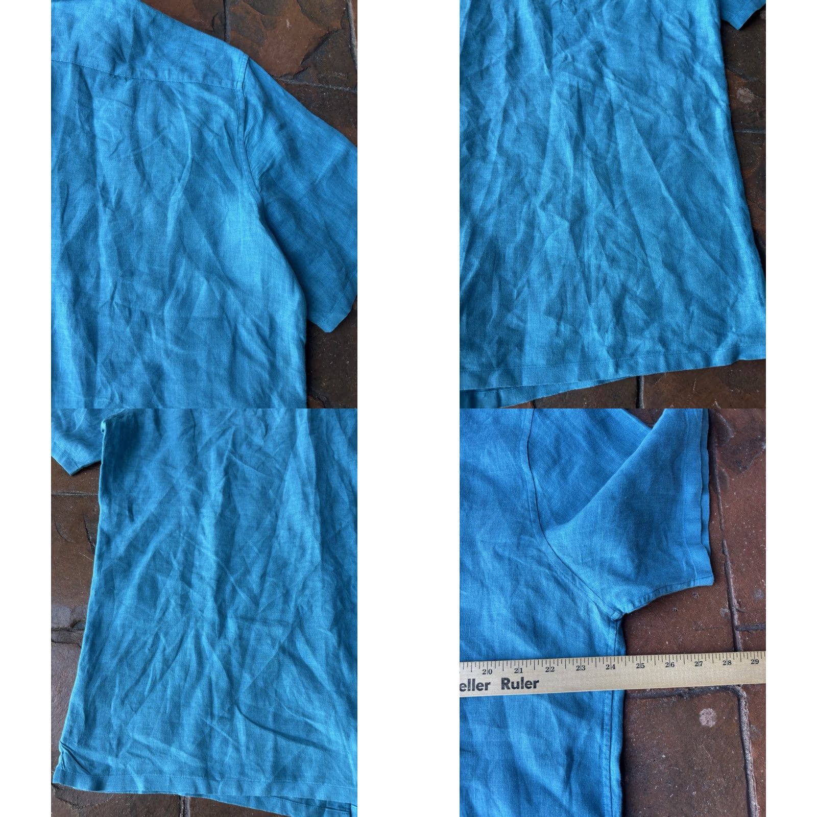 Theory Theory Button-Down Shirt Men’s XL 100% Linen Blue Regular size fits Mens Shirt Size US XL / EU 56 / 4 - 9 Thumbnail