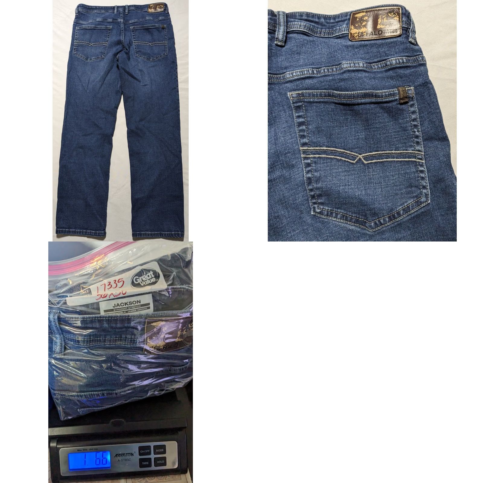Buffalo David Bitton BUFFALO DAVID BITTON JACKSON STRAIGHT STRETCH Men 36X30 Cotton Blend Blue Jeans Size US 36 / EU 52 - 10 Thumbnail