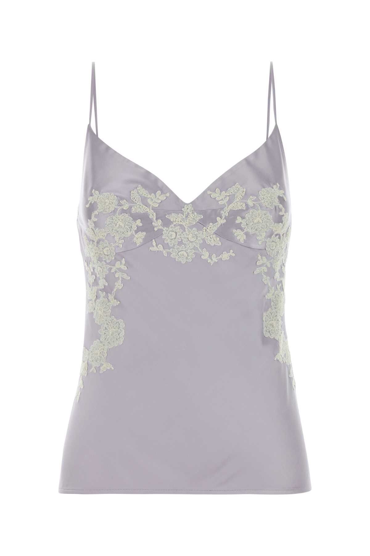 Ermanno Scervino Lilac Satin Top Size S / US 4 / IT 40 - 1 Thumbnail