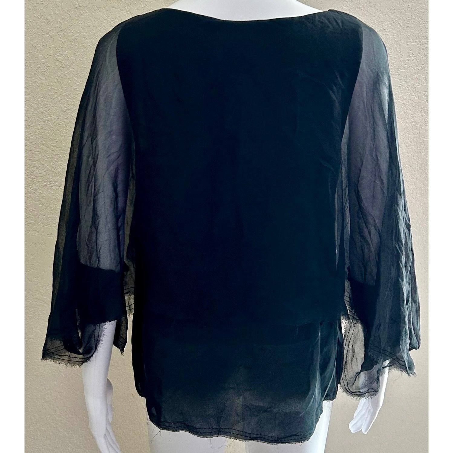 Other Go by GoSilk | Peasant Sleeve Flowy Tunic Blouse | Medium Size M / US 6-8 / IT 42-44 - 2 Thumbnail