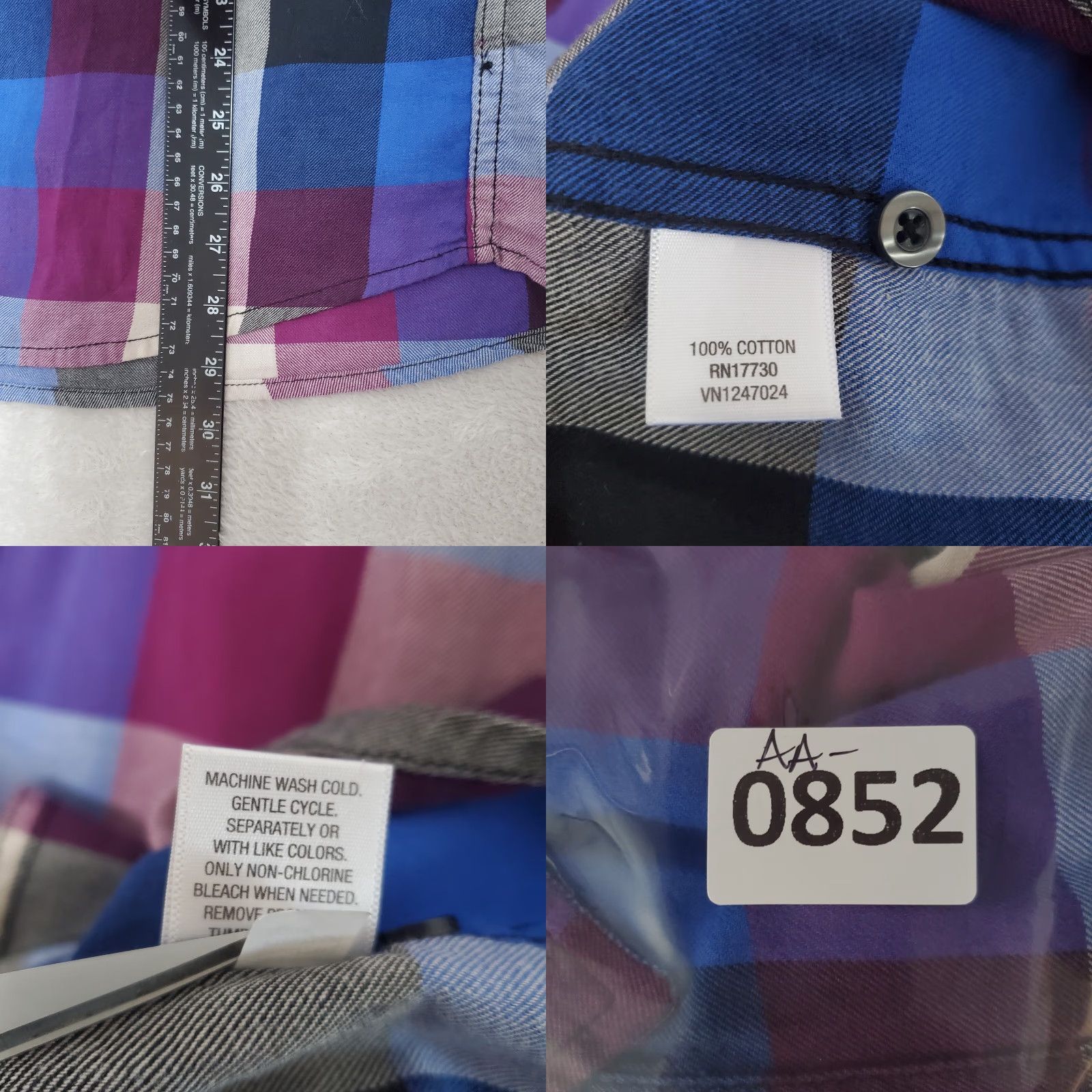 Mossimo Mossimo Supply Co Athletic Fit Shirt Men M Plaid Cotton Long Sleeve Button Up Multicolor Size US M / EU 48-50 / 2 - 8 Thumbnail
